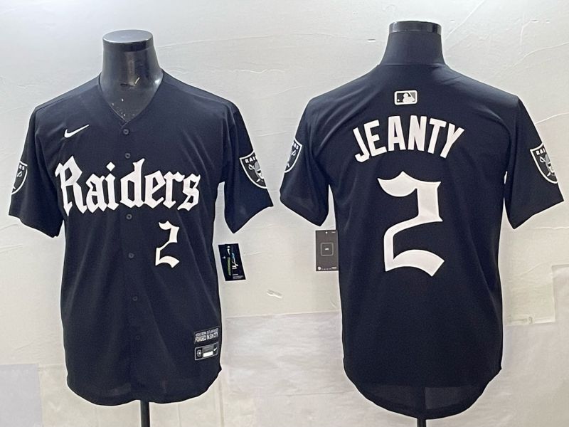 Men 2025 Oakland Raiders #2 Jeanty Black 6th generation Joint Name Nike Limited NFL Jersey style 06